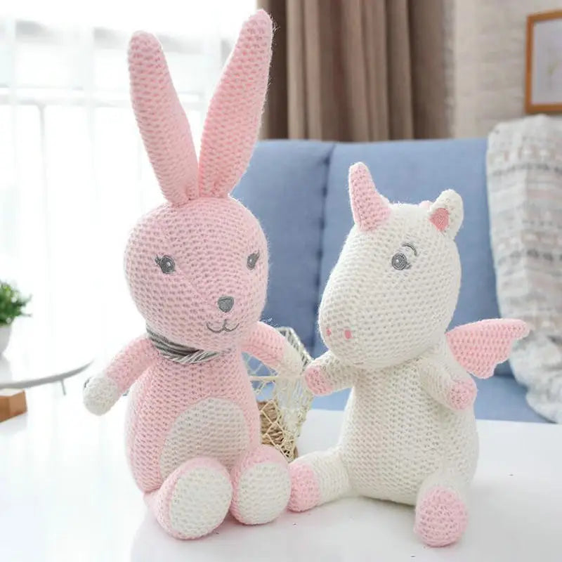 Knitted Unicorn and Elephant Bunny